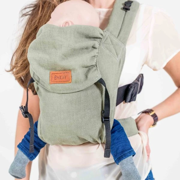 ByKay Click Carrier Classic Linnen Hunter Green 4 ByKay Click Carrier Classic Linnen Hunter Green - Afbeelding 2