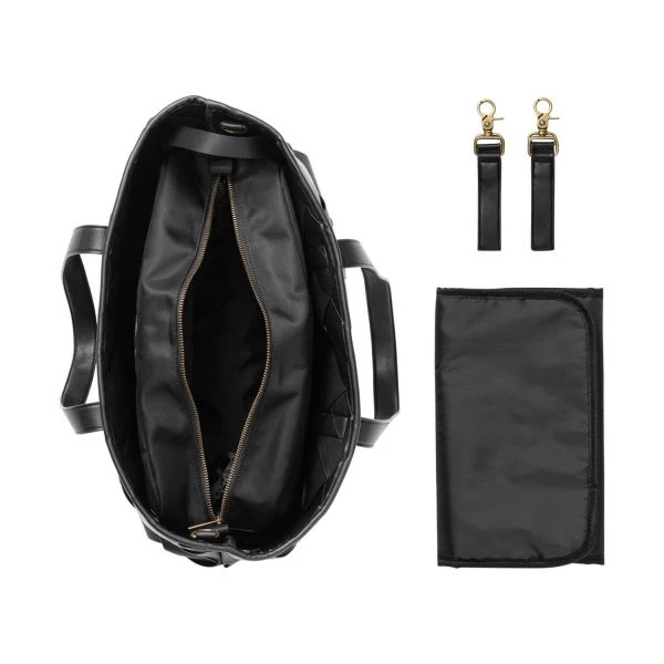 Elodie Details Tote Braided Leather Luiertas Black - Afbeelding 3