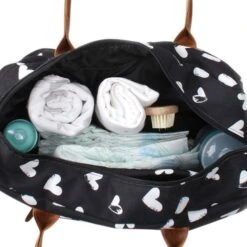 Kidzroom Heart Luiertas Black And White -Winkel Voor Babyreisartikelen kidzroom heart luiertas black and white 2 0d72